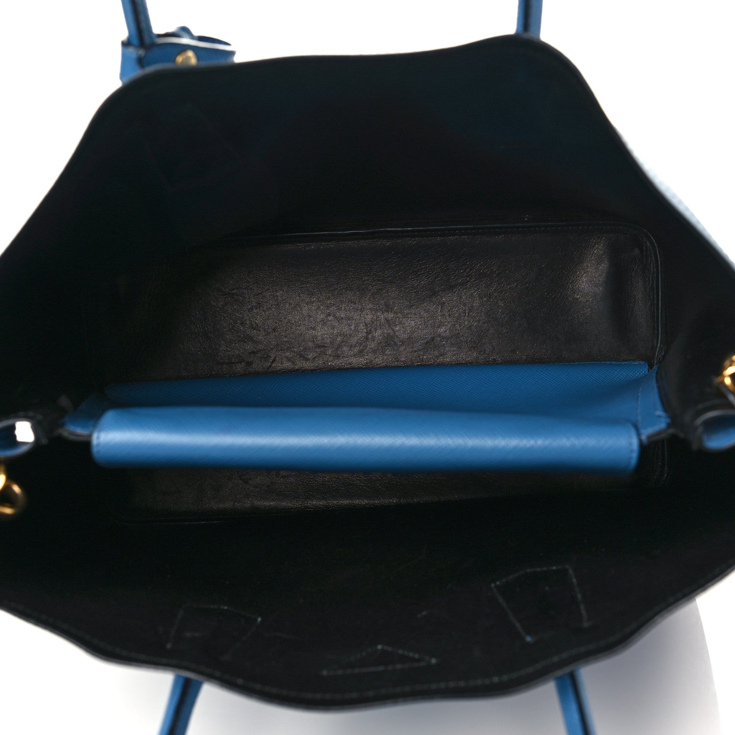 Prada Saffiano Cuir Medium Double Bag Cobalto 5 of 7