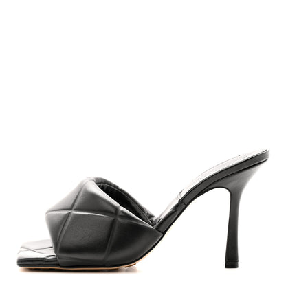 Bottega Veneta Nappa Quilted Rubber Lido Mule Sandals 38 Black 1 of 15