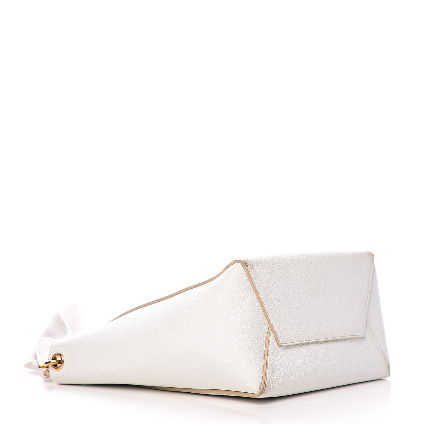Soft Grained Calfskin Small Sangle Bucket Bag White