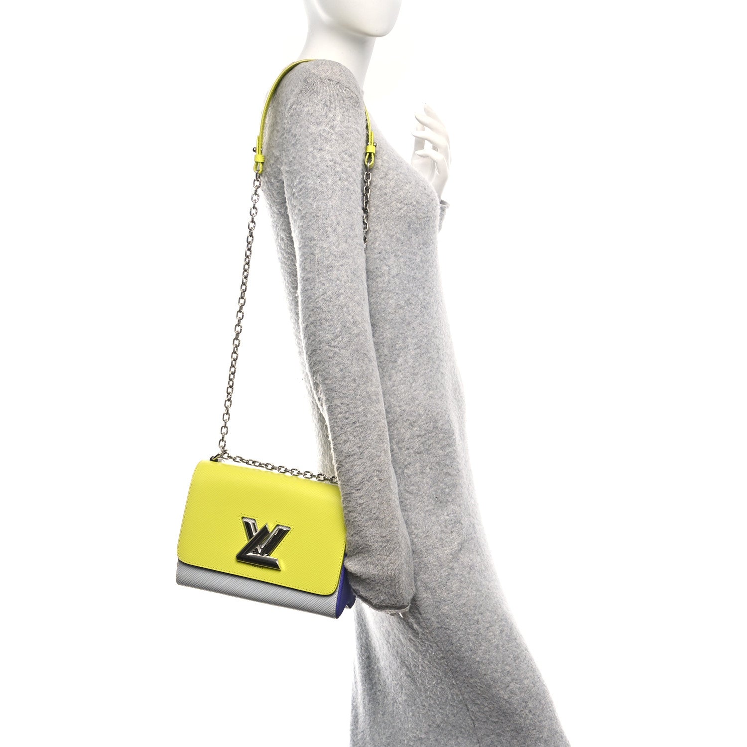 Louis Vuitton Epi Twist Shoulder Bag MM Purple Yellow Grey 2 of 11