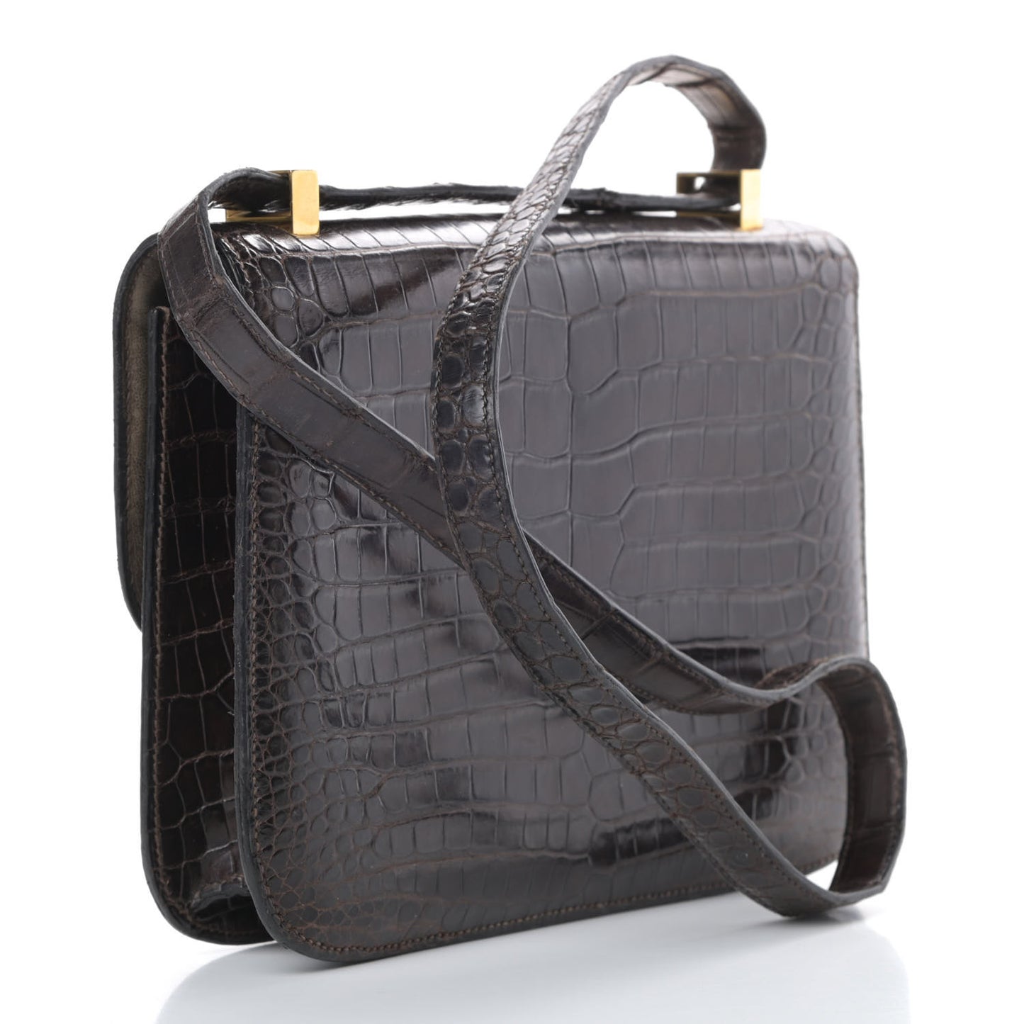 Shiny Porosus Crocodile Constance 23 Chocolate