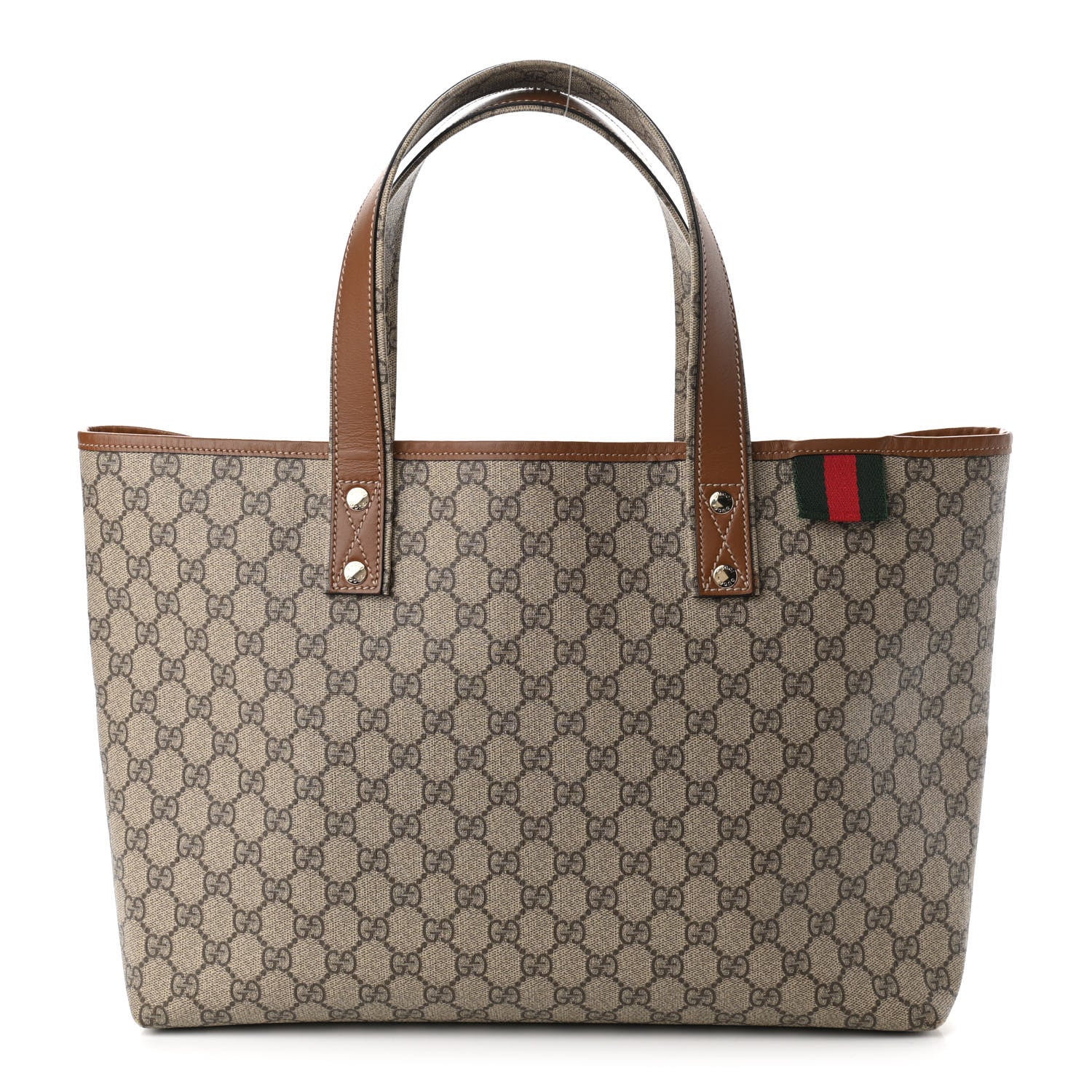 Gucci GG Plus Monogram Medium Signature Web Loop Tote Brown 1 of 11