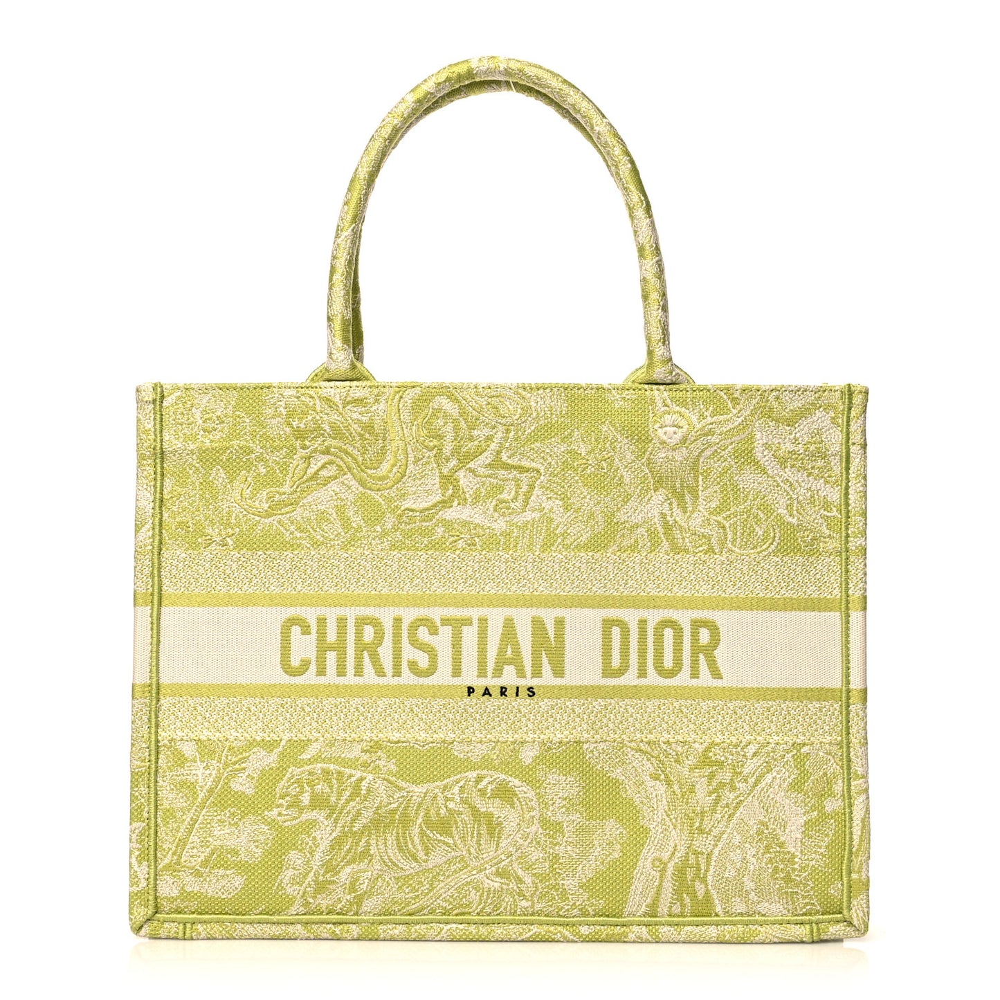 Canvas Embroidered Medium Dioriviera Toile De Jouy Book Tote D-Lite Green