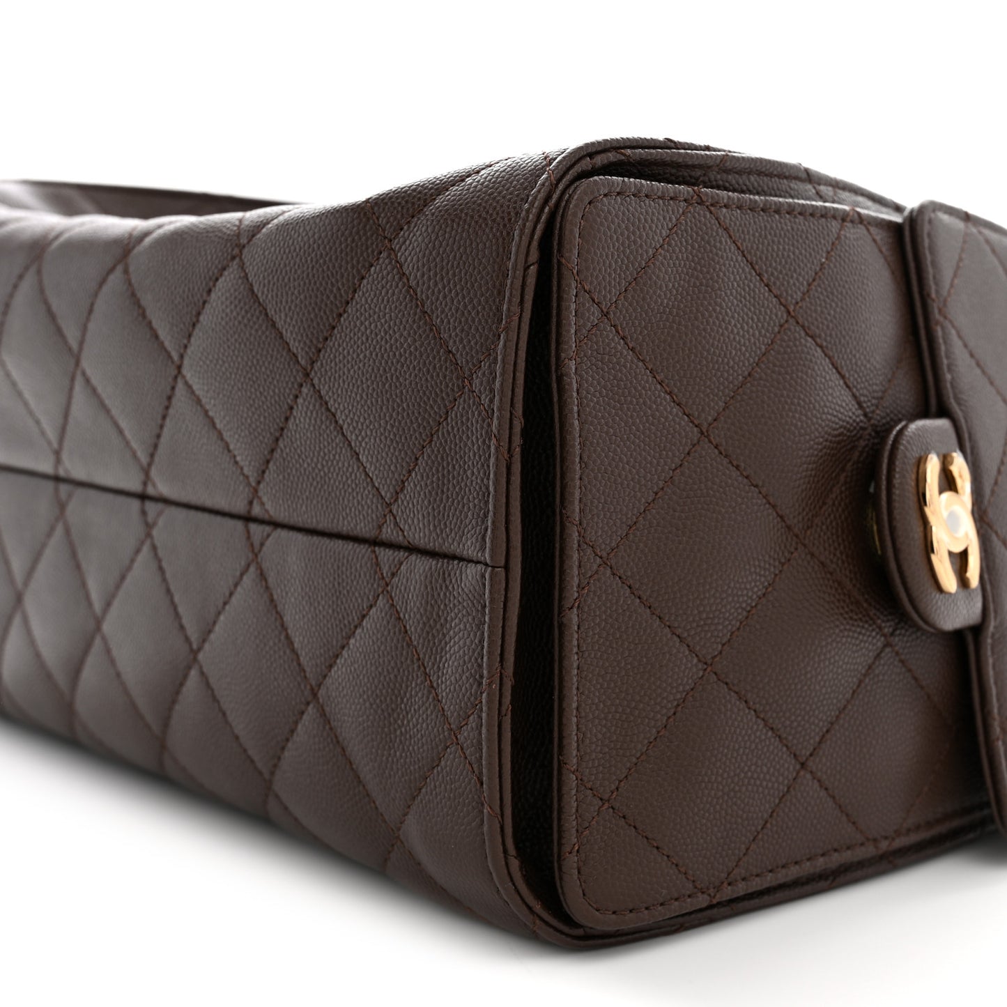 Caviar Quilted Small Chanel 25 Handbag Dark Brown
