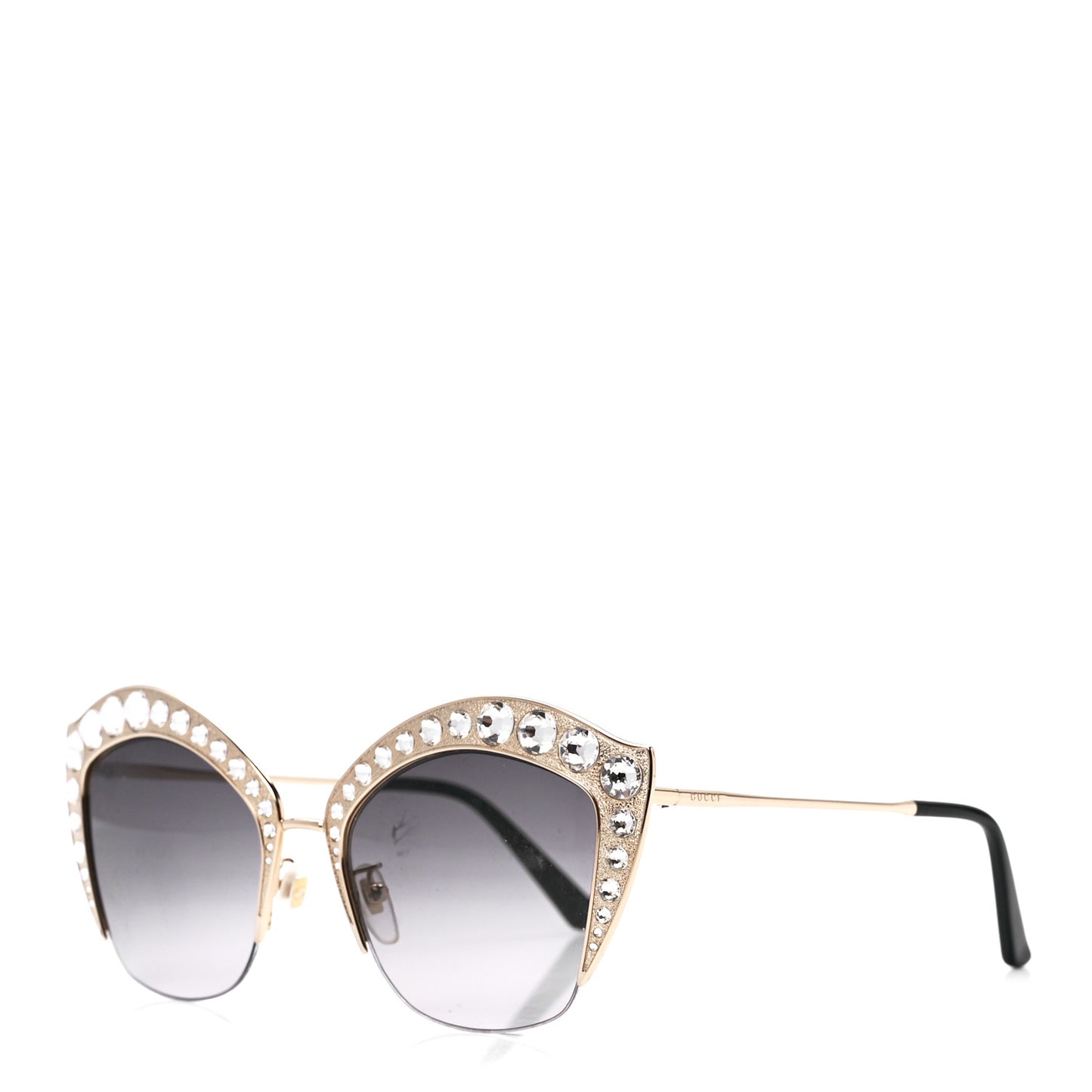 Metal Crystal Cat Eye Sunglasses GG00114S Gold