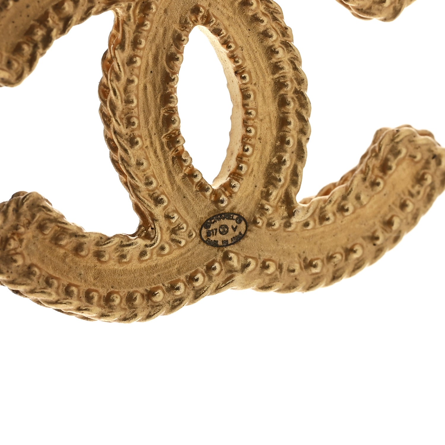 Chanel CC Drop Earrings Matte Gold 3 of 6