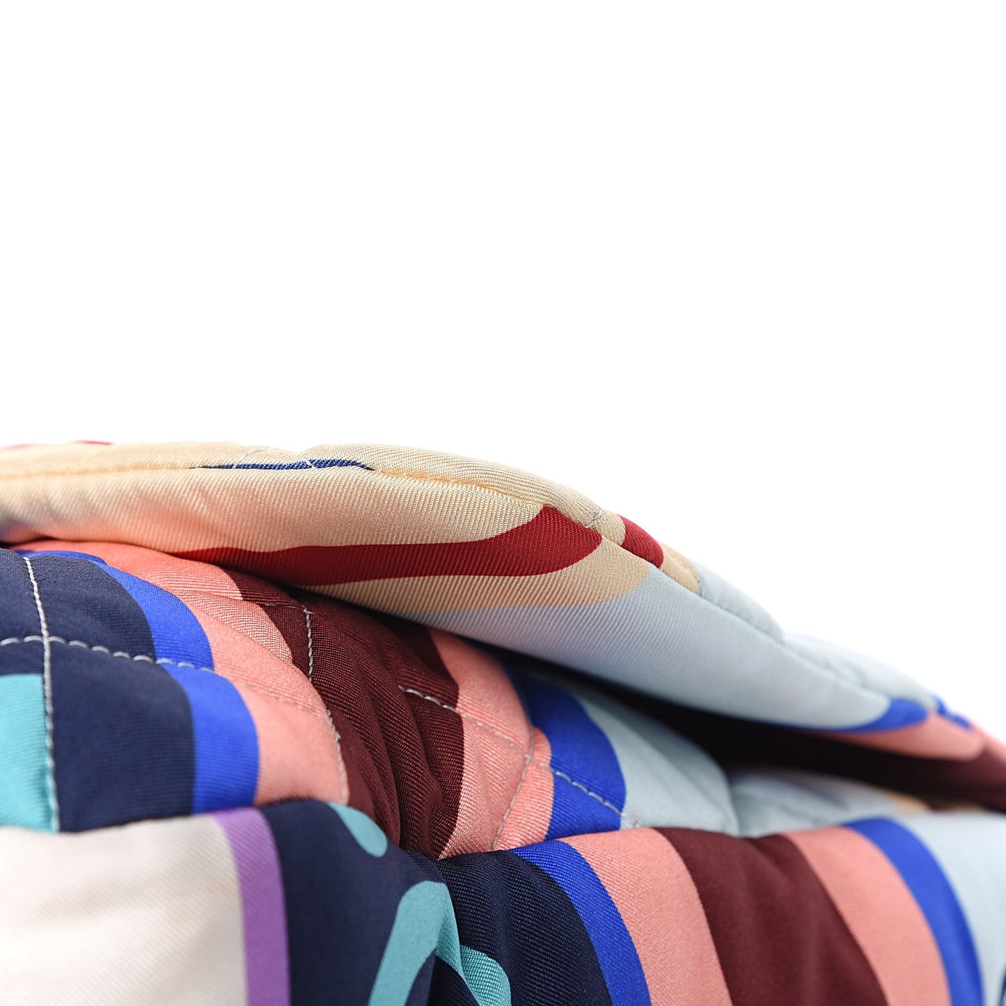 Fabric Quilted Printed Flap Multicolor