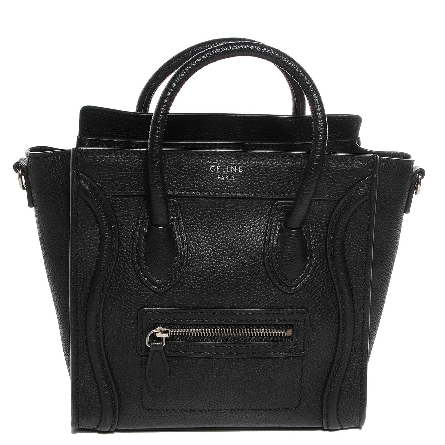 Drummed Calfskin Nano Luggage Black
