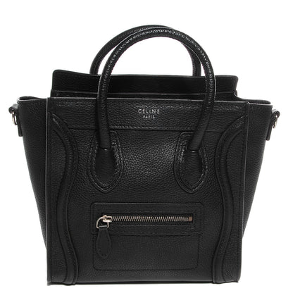 Celine Drummed Calfskin Nano Luggage Black 1 of 8