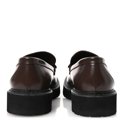 Valentino Garavani Calfskin Vlogo Loafers 39.5 Cacao 6 of 14