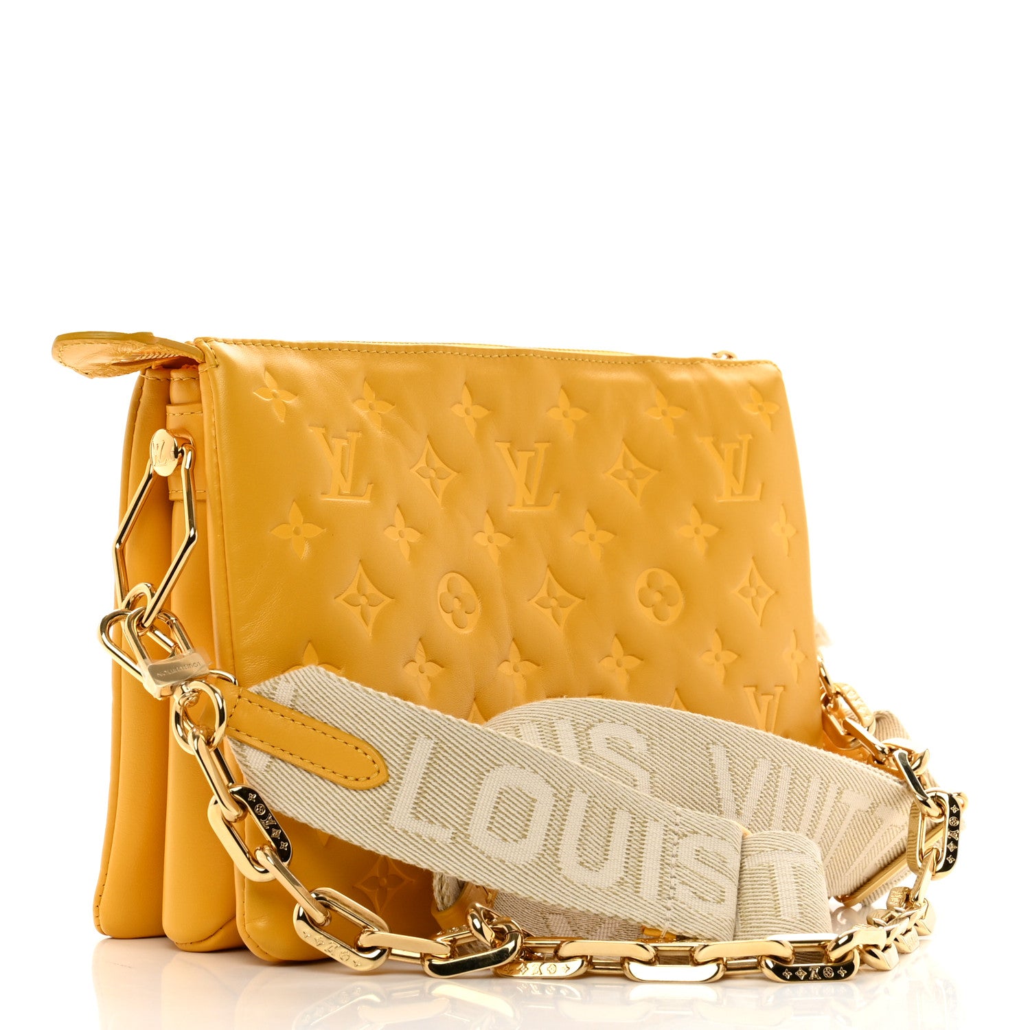 Louis Vuitton Lambskin Embossed Monogram Coussin PM Sunflower 3 of 9