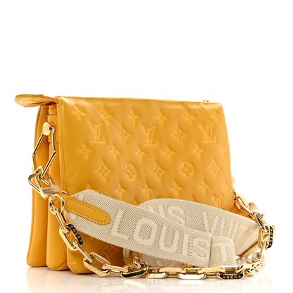 Louis Vuitton Lambskin Embossed Monogram Coussin PM Sunflower 3 of 9