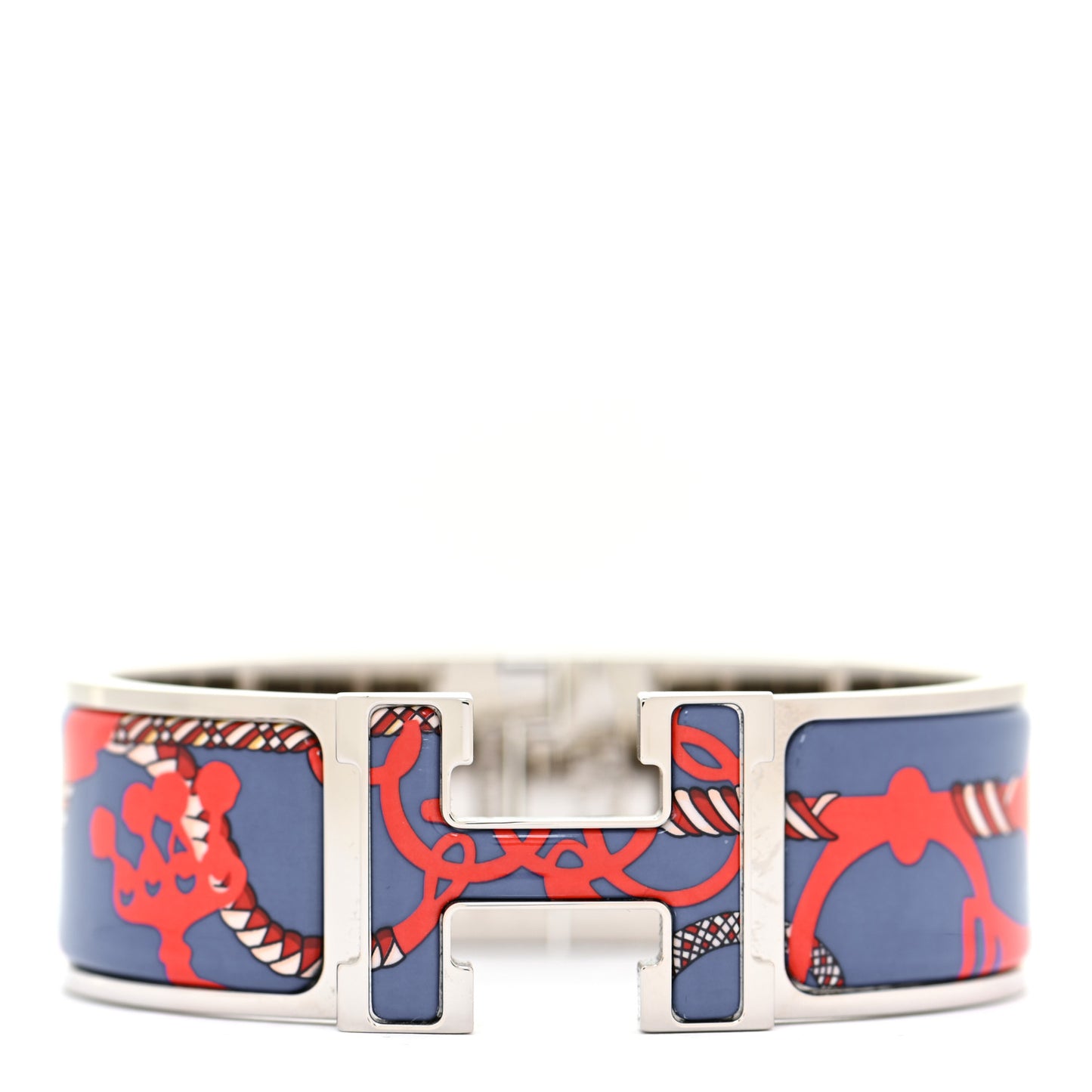 Enamel Panoplie Equestre Wide Clic Clac H Bracelet PM Drapeaux