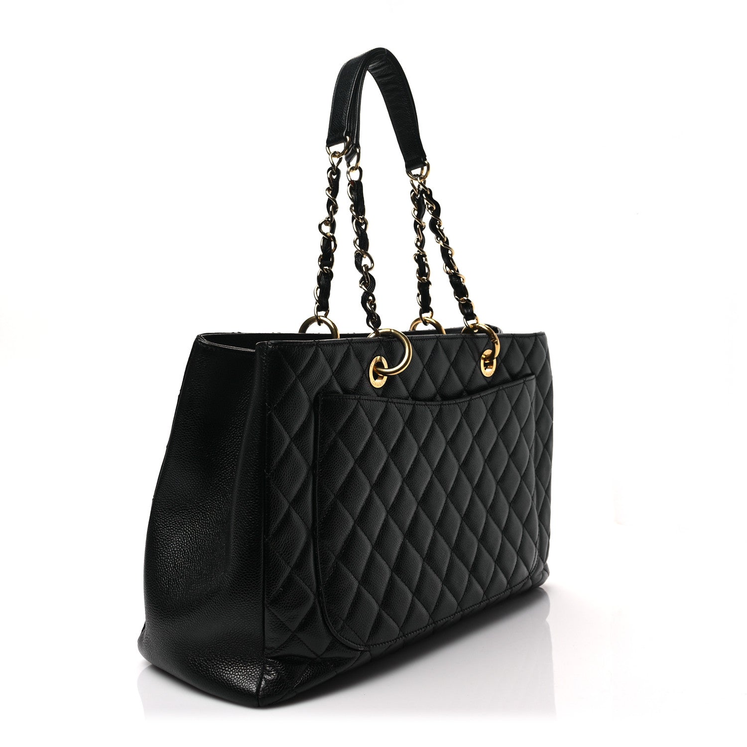 Chanel Caviar Quilted XL Grand Shopping Tote GST Black 3 of 8