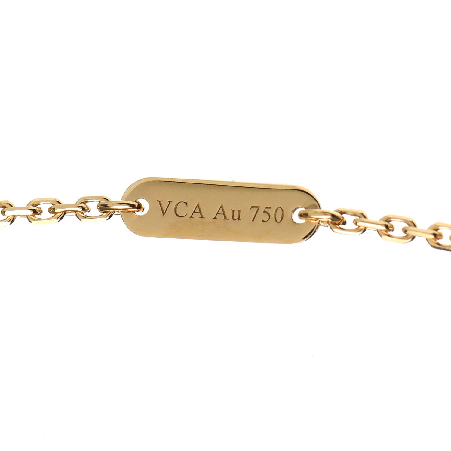 Van Cleef & Arpels 18K Yellow Gold Carnelian Vintage Alhambra Pendant Necklace 5 of 7