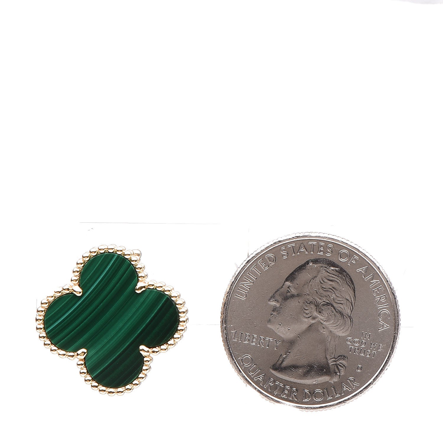 Van Cleef & Arpels 18K Yellow Gold Malachite Magic Alhambra Earrings 2 of 3