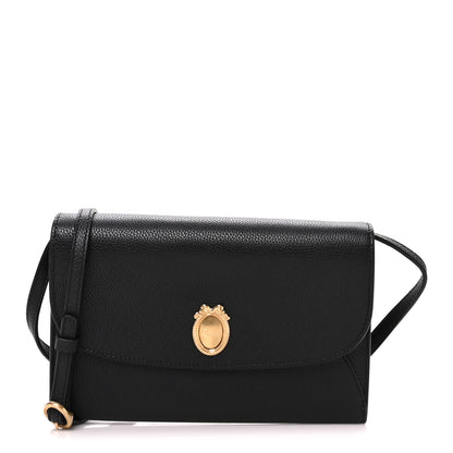 Christian Dior Grained Calfskin Medallion Envelope Pouch With Strap  Black Myosotis Blue 1 of 10
