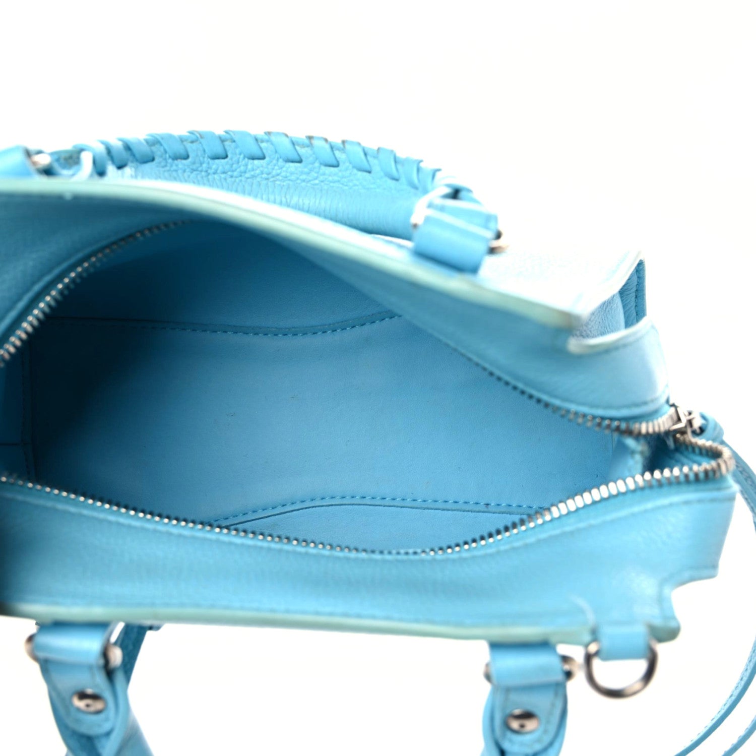 Balenciaga Grained Calfskin Neo Classic Silver Hardware Mini City Azur 23 of 26