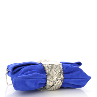 Jimmy Choo Suede Chandra Chain Clutch Blue 4 of 9