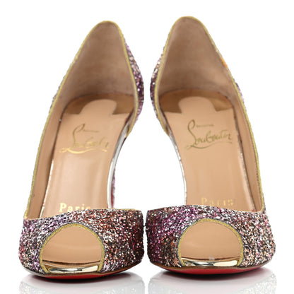 Christian Louboutin Glitter Demi You 100 Pumps 35 Rosette Gold 2 of 7