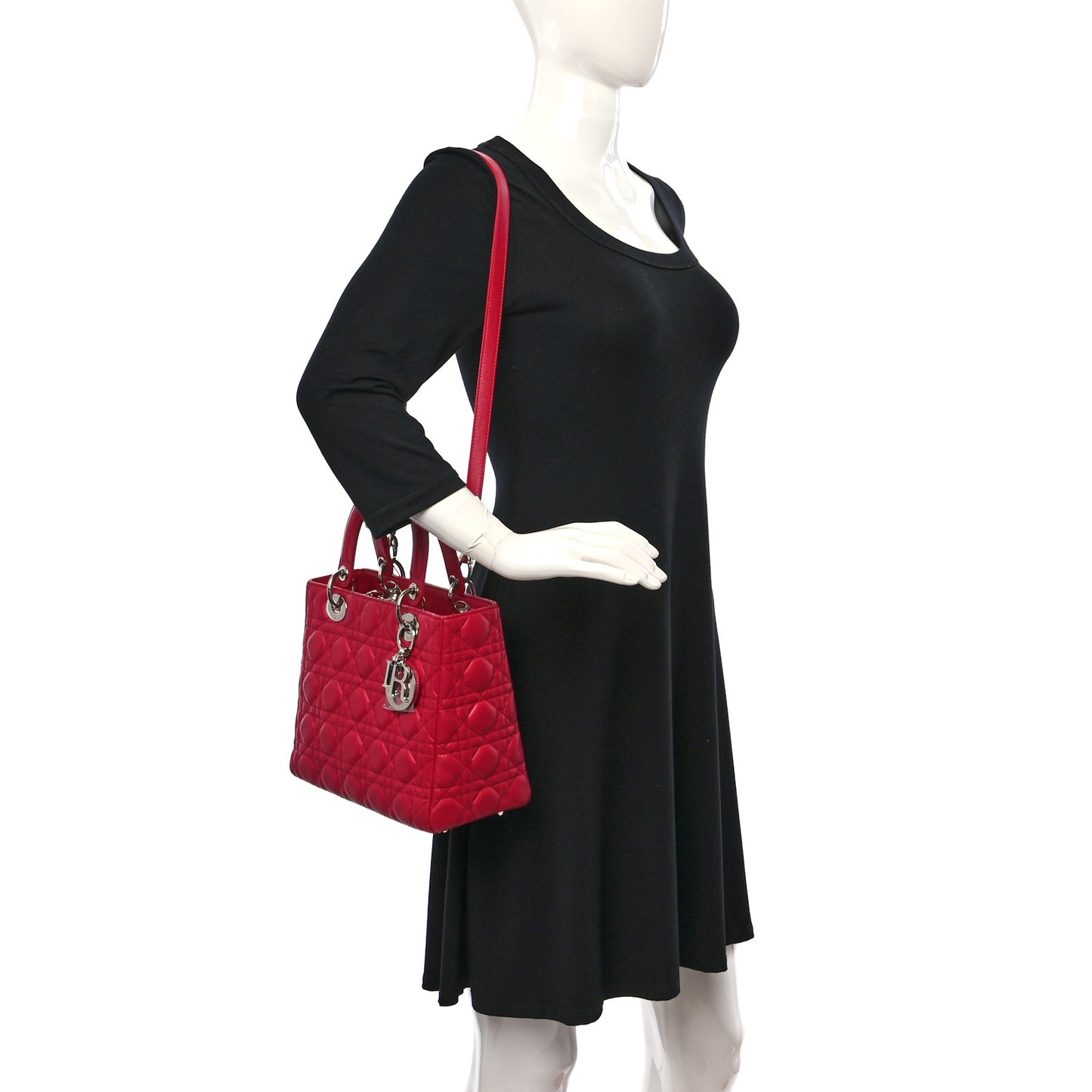 Lambskin Cannage Medium Lady Dior Pink