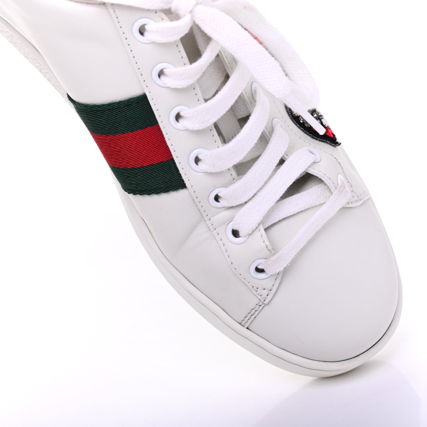 Gucci Calfskin Web Studded Womens Arrow Ace Sneakers 40 White 10 of 14