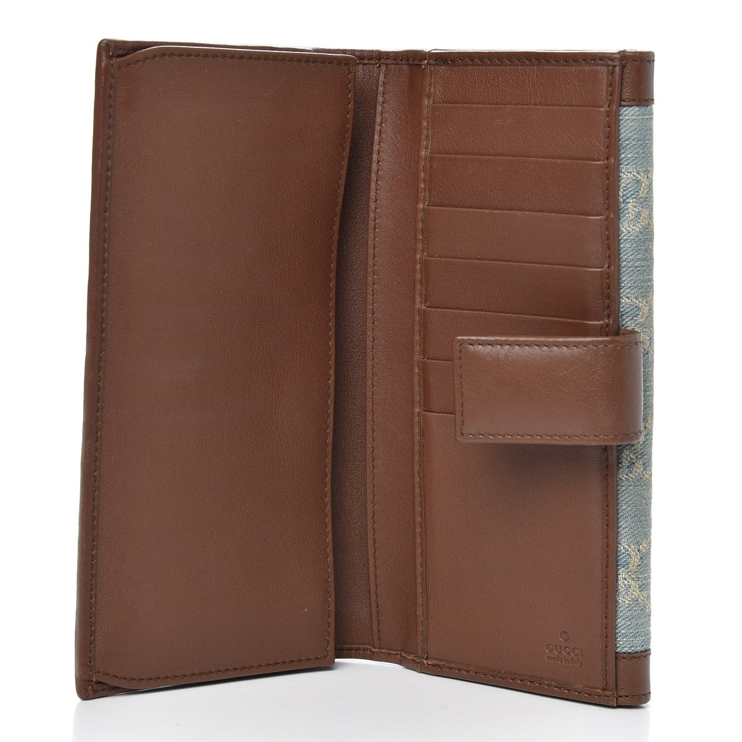 Monogram Script Continental Wallet Blue Denim
