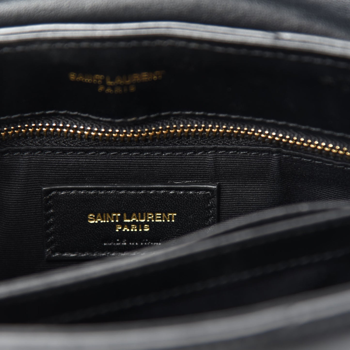 Calfskin Y Quilted Monogram Toy Loulou Crossbody Bag Black