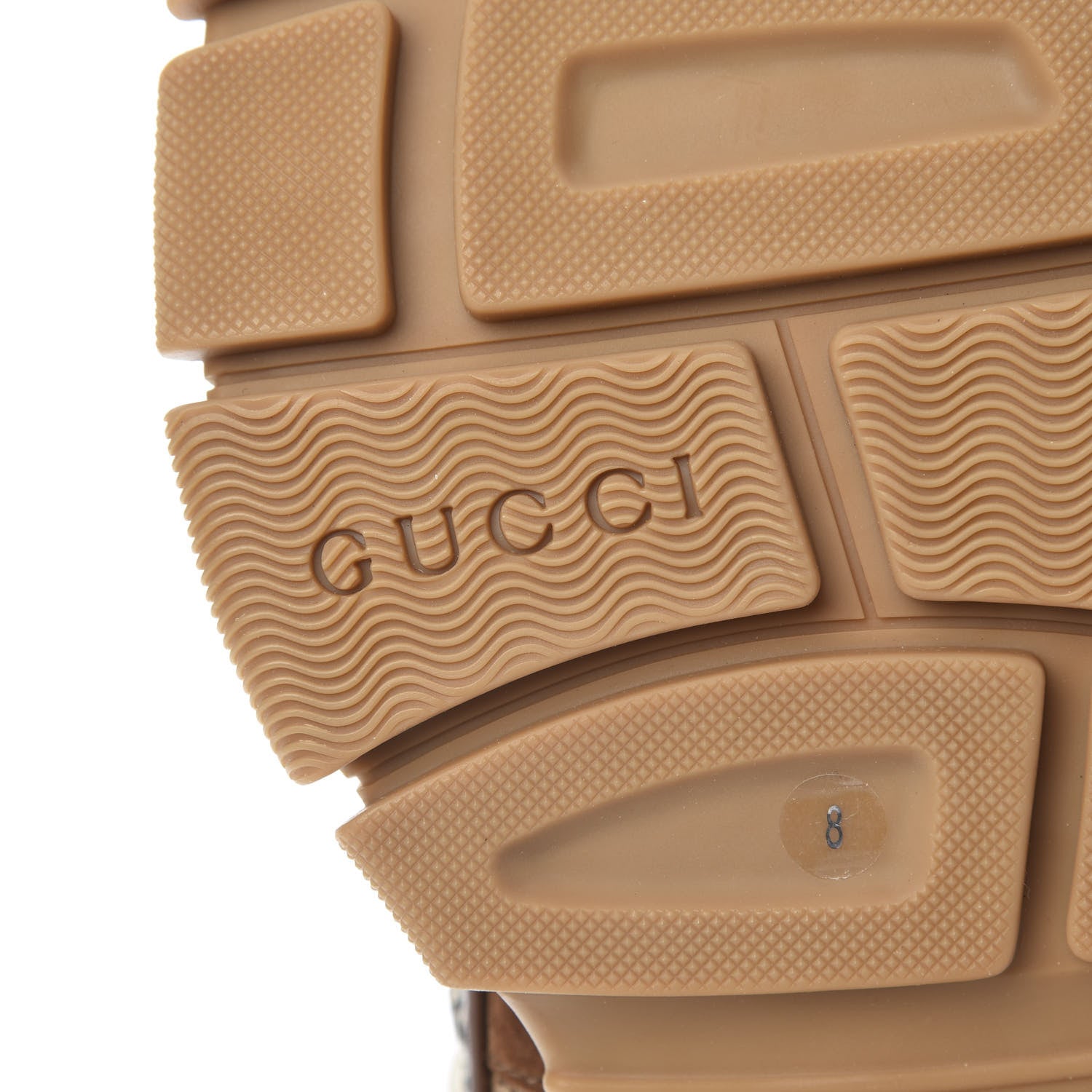 Gucci X SEGA Suede Shearling Calfskin GG Monogram Mens Flashtrek High-Top Sneakers 8 New Cuir Beige Ruggine 6 of 7