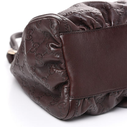 Gucci Guccissima Small D Gold Ring Shoulder Bag Chocolate Brown 7 of 10