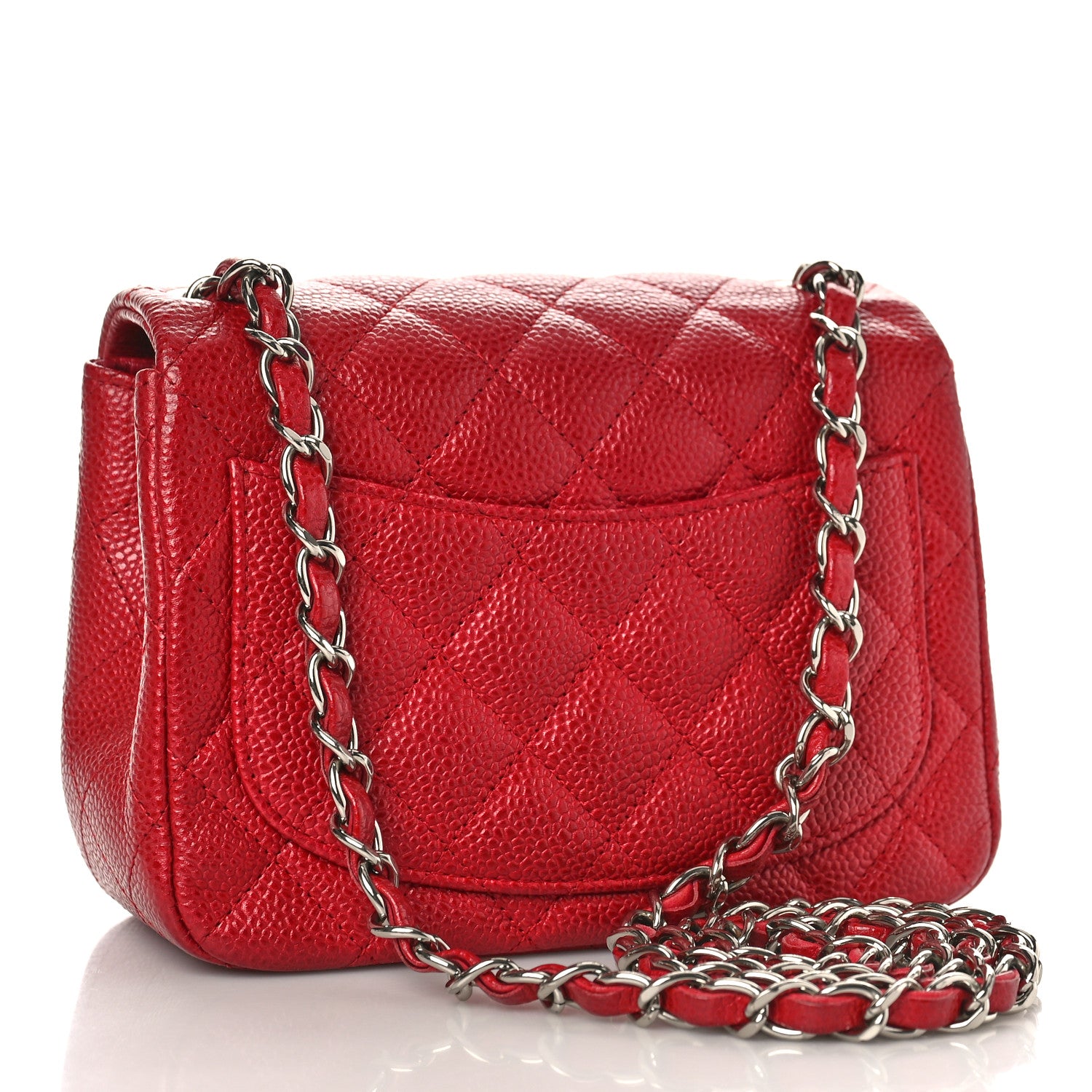 Chanel Caviar Quilted Mini Square Flap Red 3 of 10