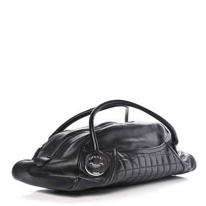 Chanel Caviar Square Quilted Dome Satchel Black 3 of 9