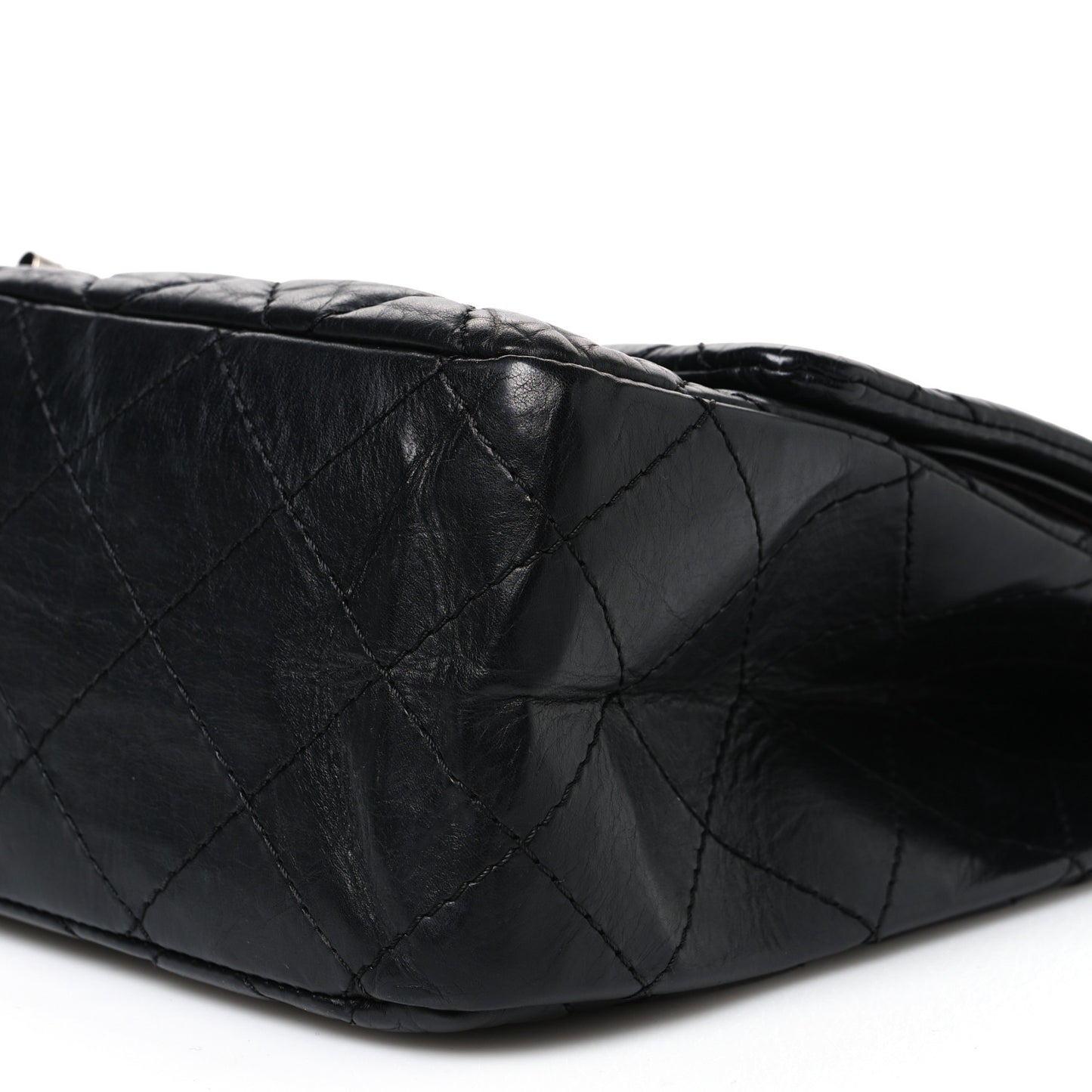 Aged Calfskin Quilted 2.55 Reissue 227 Flap Black