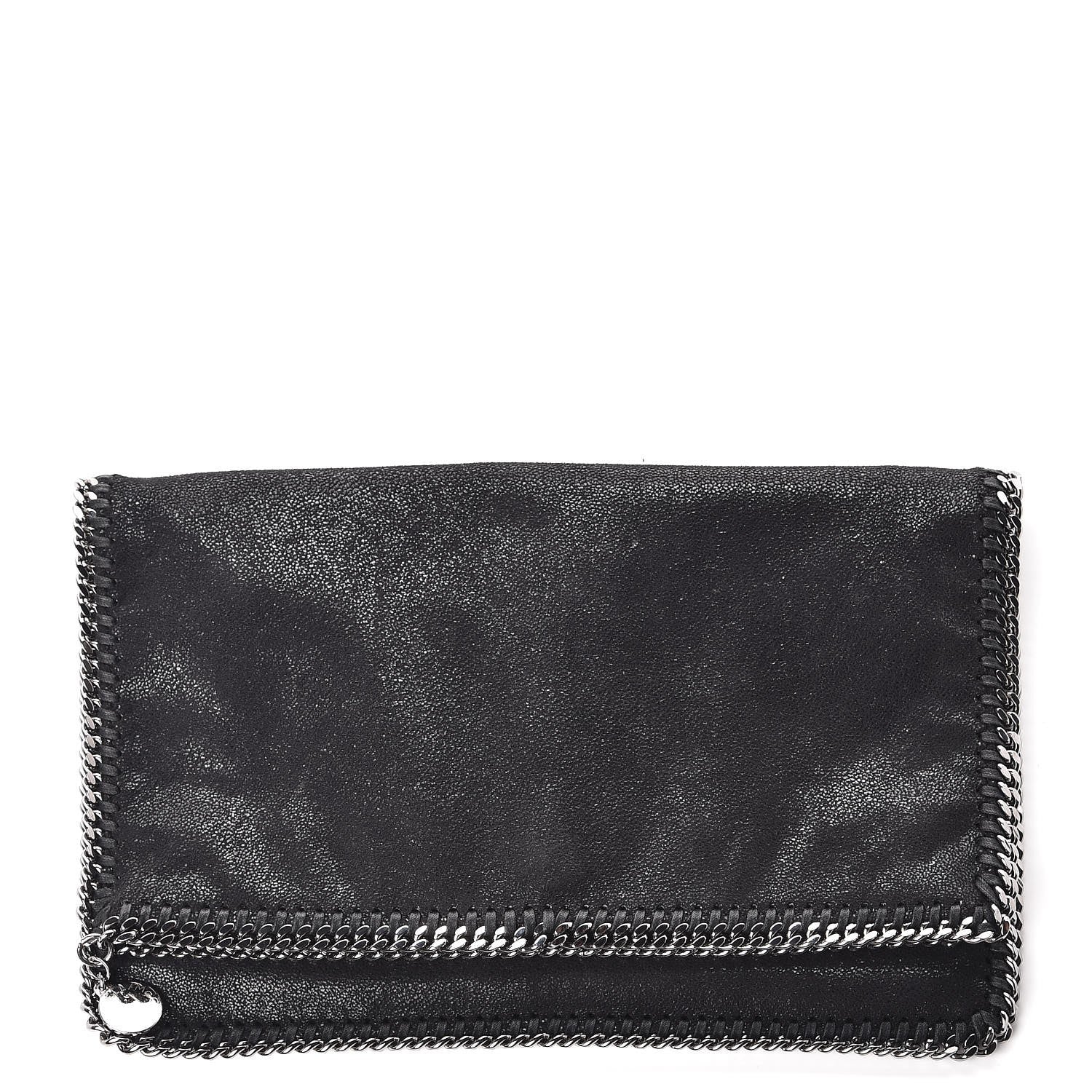 Stella McCartney Shaggy Deer Falabella Fold Over Clutch Black 1 of 9