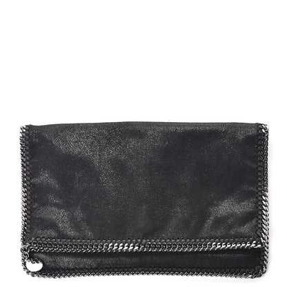 Stella McCartney Shaggy Deer Falabella Fold Over Clutch Black 1 of 9