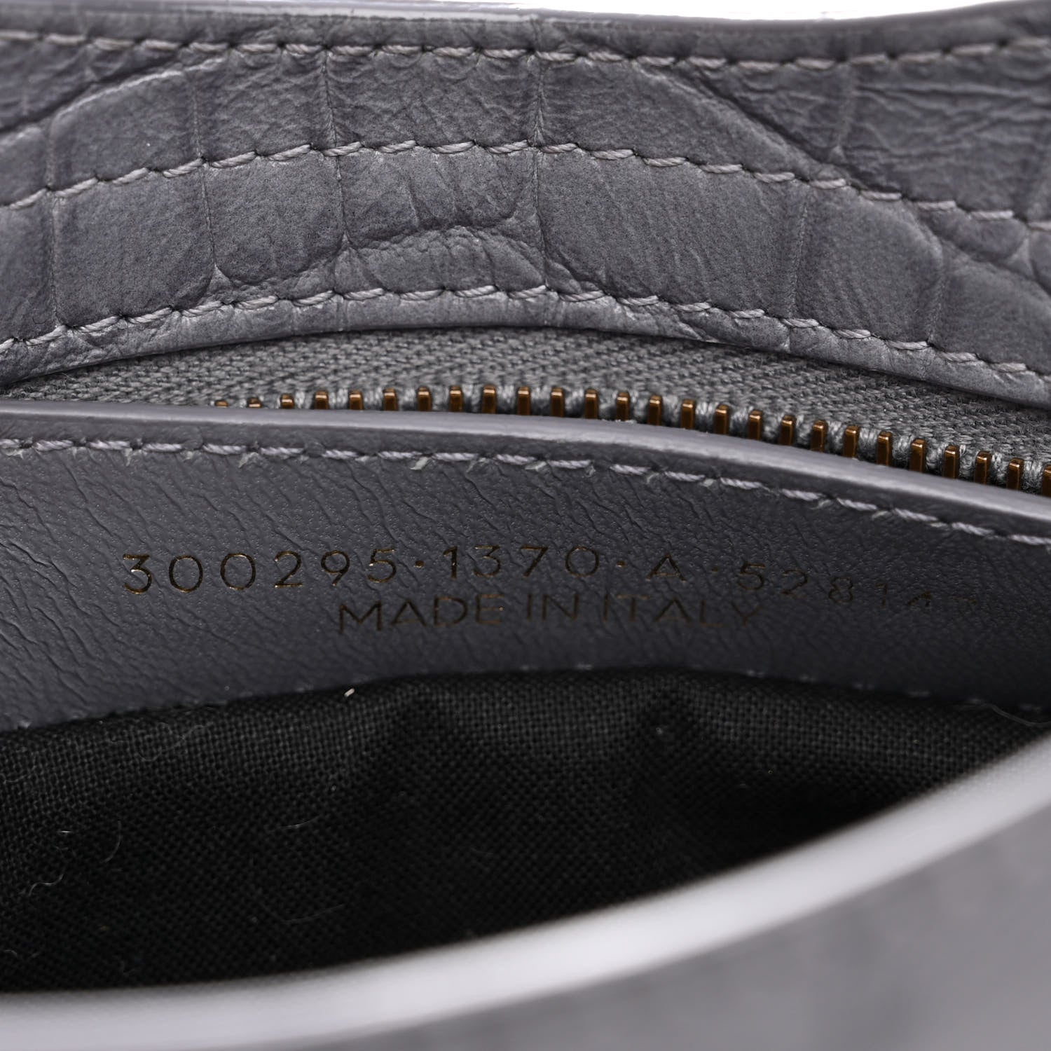 Balenciaga Calfskin Crocodile Embossed Classic Hardware Mini City Gris Beton 8 of 12
