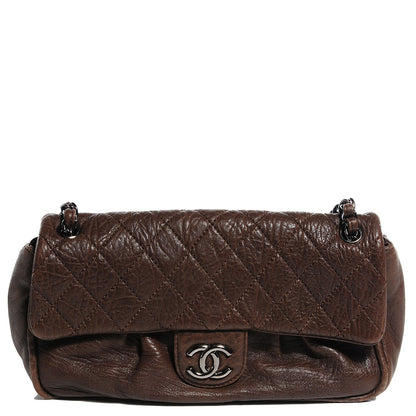 Chanel Distressed Lambskin Quilted Flap Brown 1 of 8