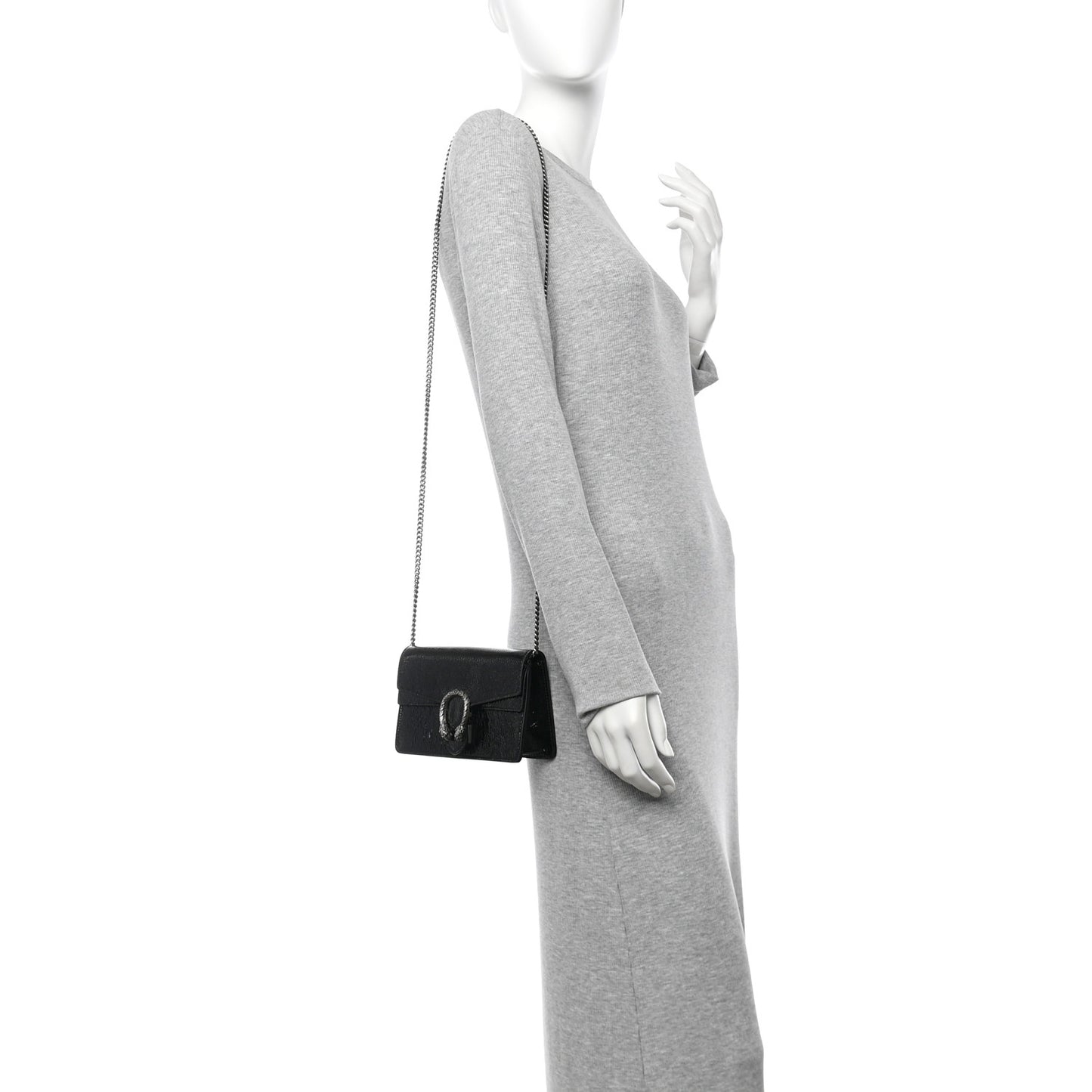Crinkled Patent Mini Dionysus Shoulder Bag Black