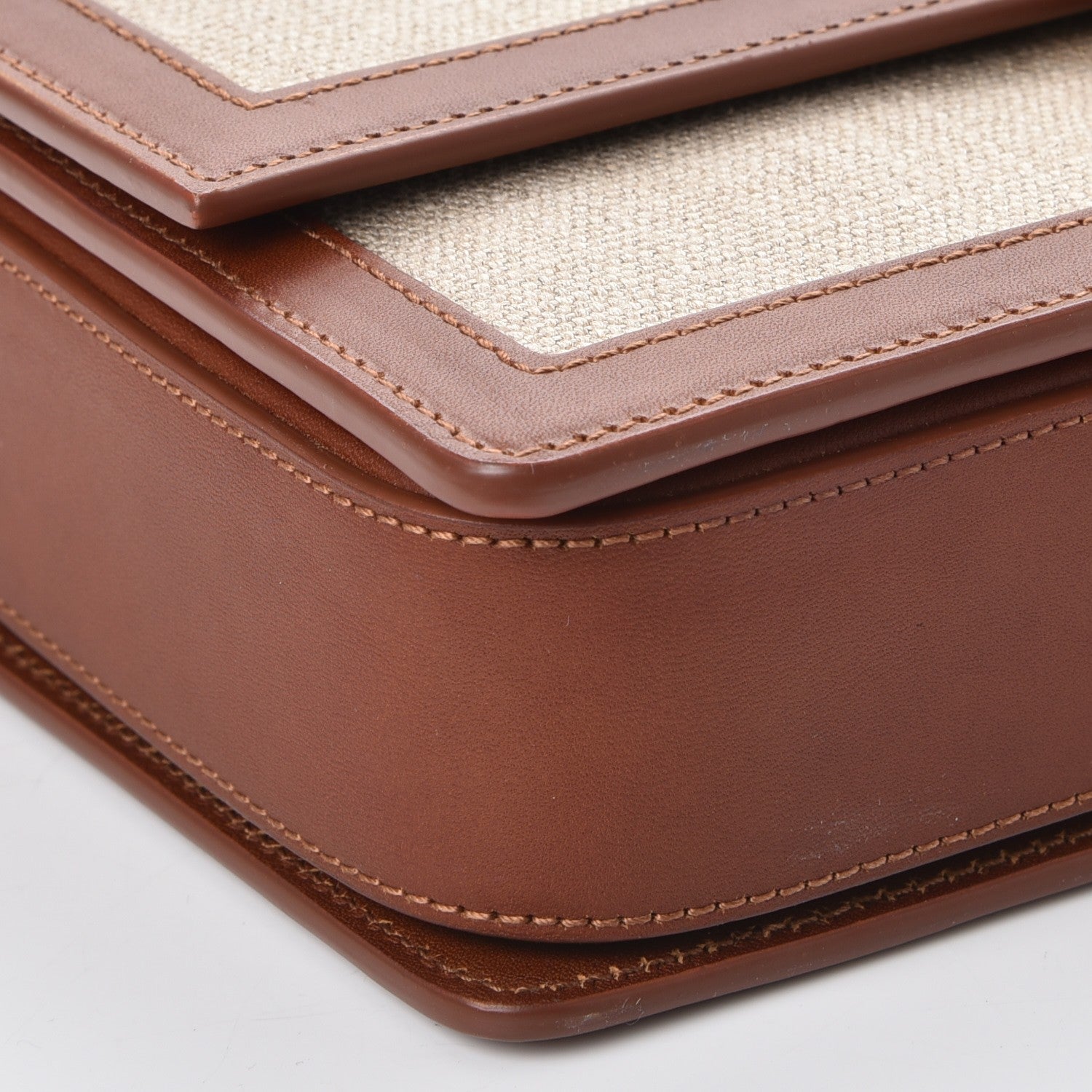 Saint Laurent Linen Calfskin Medium Bellechasse Beige Cognac 9 of 10