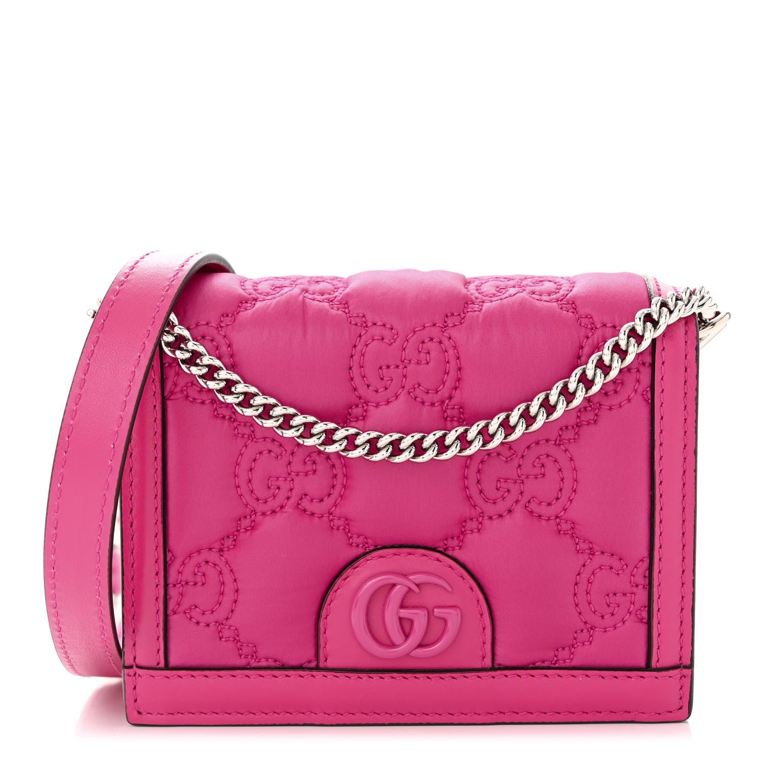 Gucci Nylon Calfskin Enamel GG Matelasse Mini Chain Bag Lovely 1 of 11