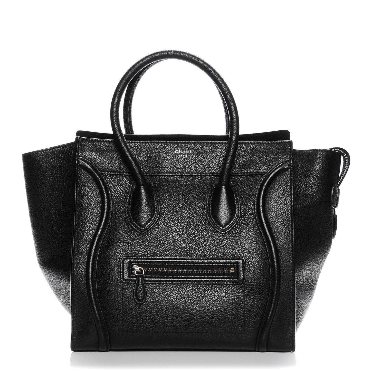 Drummed Calfskin Mini Luggage Black