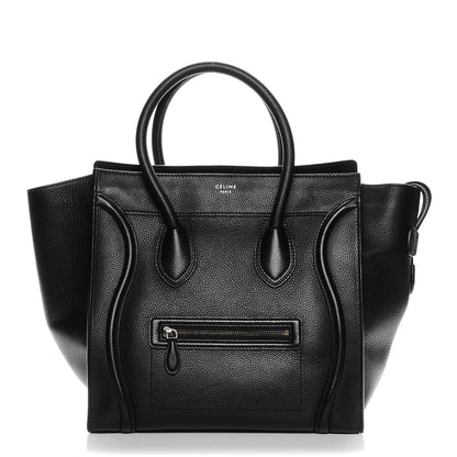 Celine Drummed Calfskin Mini Luggage Black 1 of 7