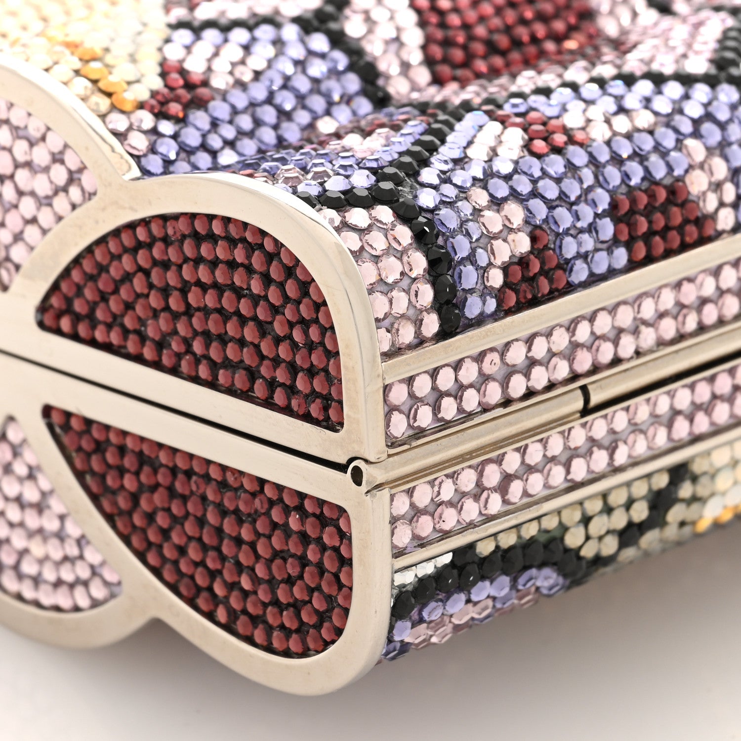 Judith Leiber Swarovski Crystal Floral Minaudiere Clutch Multicolor 9 of 10
