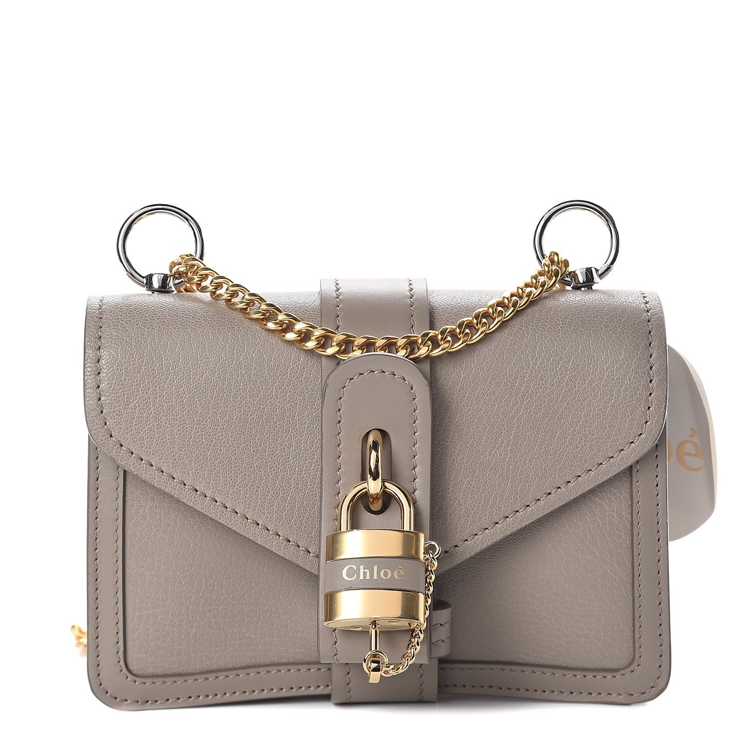 Chloe Shiny Goatskin Calfskin Mini Aby Chain Shoulder Bag Motty Grey 1 of 7