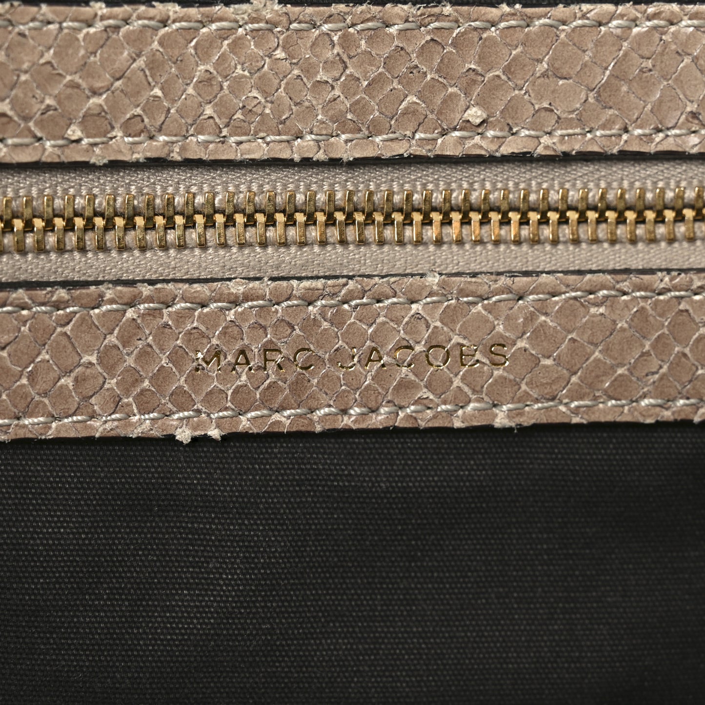 Snakeskin Embossed Calfskin Quilted Studded Beige