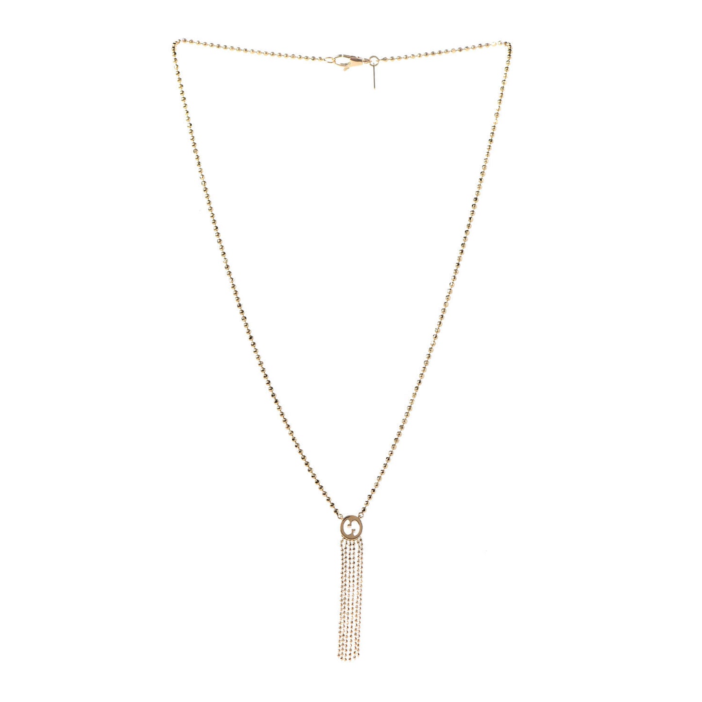 18K Yellow Gold Icon Fringe Pendant Necklace