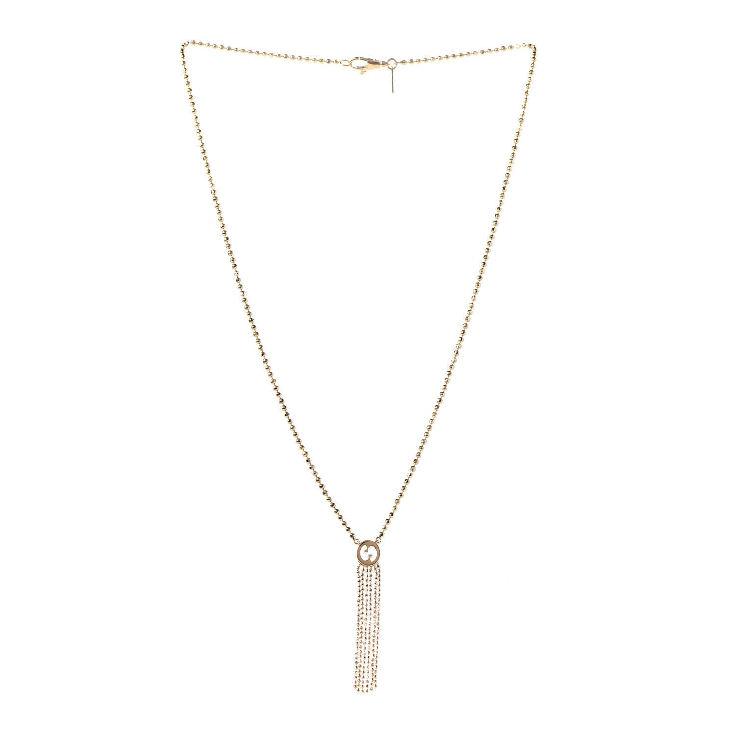Gucci 18K Yellow Gold Icon Fringe Pendant Necklace 3 of 7