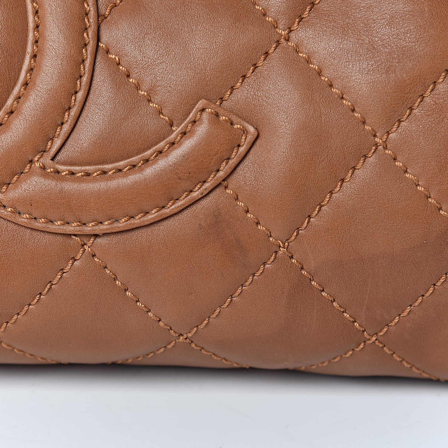 Chanel Calfskin Quilted Small Bowler Brown 14 of 23
