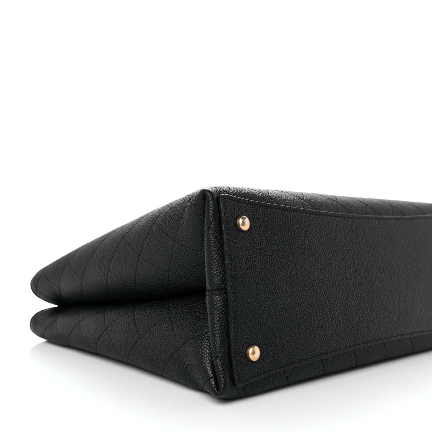 Caviar Stitched Large Shopping Tote Bag Black