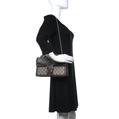 Gucci GG Supreme Monogram Textured Dollar Calfskin Top Handle Dionysus Shoulder Bag Beige Ebony New Acero 2 of 9